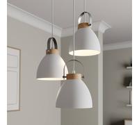 Lamkur Bergen pendant light, 3-bulb, round, white