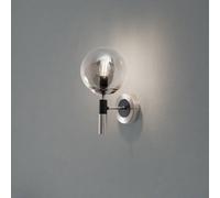 Lamkur Rollo wall light, Ø 15 cm, smoky grey, glass/metal