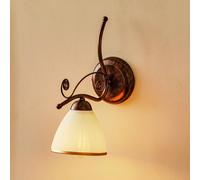 Lamkur Roma wall light in white and brown