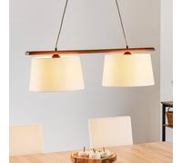 Lamkur Sweden pendant light, 2-bulb, rustic oak