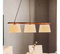 Lamkur Sweden hanging light, three-bulb, walnut oak