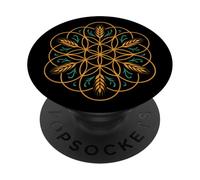Lammas Lughnasadh Vibes Sacred Grain Flower Mandala Symbol PopSockets Adhesive PopGrip