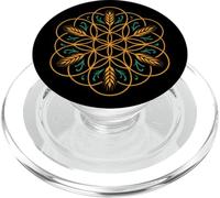 Lammas Lughnasadh Vibes Sacred Grain Flower Mandala Symbol PopSockets PopGrip for MagSafe