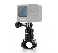 Lammcou Actioncam Bike Handlebar Mount, Metal Bicycle Holder Rack Roll Bar Mount Adapter Compatible with GoPro Hero 13 12 11 10 9 Insta-360 X3 X2 Go 3 Bicycle Holder - Black
