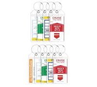 Lammcou Cruise Luggage Tag Holders with Zip Seal & Steel Loops, XL Cruise Clear Waterproof suitcases Tags for Travel Vacation Princess Cruises Carnival P&0 MSC (9, 19 * 11CM)