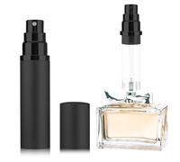 Lammcou Travel Perfume Atomizer, Mini Portable Refillable Perfum Spray Bottle, 5ml Travel Size Perfume Dispenser (Black, 10ml)