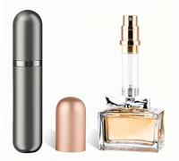 Lammcou Travel Perfume Atomizer, Mini Portable Refillable Perfum Spray Bottle, 5ml Travel Size Perfume Dispenser (Gray, 5ml)