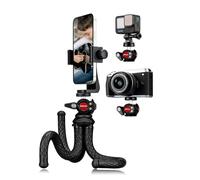 Lammcou Phone Tripod Flexible, Octopus Camera Gorrila Pod Bendy Legs Grip, With Vertical & Portrait Mobile Holder & Go Pro Mount, Handheld Portable Flexi Tripods Stand for Phones, Webcam, Camcorder