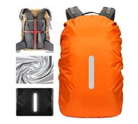 Lammcou Waterproof Backpack Rain Cover, Ultra-Strong Multilayer Structure, Antislip Cross Buckle Strap, Ultralight Compact Portable Rucksack Covers for Hiking, Camping, Traveling (Orange, L: 40-50L)
