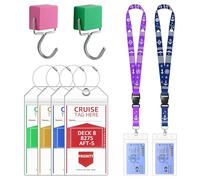 Lammcou XXL Cruise Suitcase Tag, Waterproof Boarding Pass Case & Lanyard with Magnetic Hook - Travel Essentials Set for AIDA, TUI, MY SHIP, MSC
