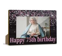 lamocho 75th Birthday Glitter Picture Frame, 75 Years Old Picture Frames, Christmas Gifts 75th Birthday Gifts for Women Friends Grandma Mom Photo Frame (4x6 Horizontal) -BIR02