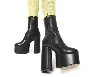 Lamoda Adore You Platform Ankle Boots Black PU, Chic Platform Booties - Black - UK 8