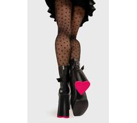 Lamoda All Yours Platform Ankle Boots Black Stretch PU, Stylish Platform Boots - Black - UK 8