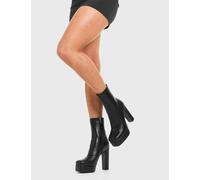 Lamoda Ankle Boots New Obsession Round Toe Platform Heels with Zipper, Black - Black - UK 7