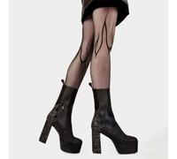 Lamoda Apparent Lies Black Suede Glitter Platform Calf Boots Chunky - UK3