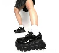 Lamoda Black Hole Chunky Platform Sneakers Black Patent Gothic Punk Shoes UK3 - UK5