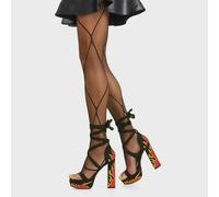 Lamoda Blow Ya Mind Platform Sandals Black Suede Chunky Gothic Heels - UK7