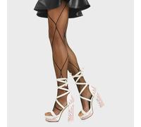 Lamoda Blow Ya Mind Platform Sandals White PU Chunky Gothic High Heels - UK6