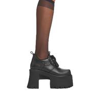 LAMODA Bluffing Black PU Chunky Platform Boots for Women, Trendy Stylish Statement Footwear with Cushioned Insoles, Lace-Up Design, Durable Comfort, Perfect for Casual or Party, UK7