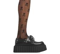 LAMODA Breaking News Black PU Platform Shoes for Women, Stretch Fit Comfortable Cushioned Insole, Durable Stylish Design, Perfect for Daily Wear, Trendy Footwear UK7