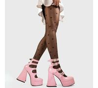 Lamoda Build Me Up Black Patent Platform Heels UK8 - Chunky Gothic Party Shoes - UK5