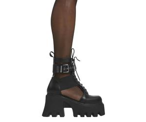 Lamoda Busy Black Chunky Platform Ankle Boots Bold Edgy Statement Footwear - UK3