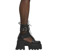 Lamoda Busy Black Chunky Platform Ankle Boots Bold Edgy Statement Footwear - UK4