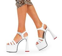 Lamoda Butterly WhitePU Platform Sandals Stylish Summer Comfort Footwear - UK8