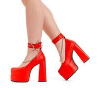 Lamoda Catching Stars Platform HeelsLMF 3316 - RedPU - Red - UK 6