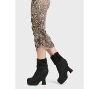 Lamoda Cause For Concern Platform Ankle Boots BlackSuede Feather Cuff - UK4