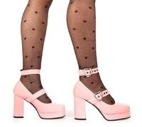 LAMODA Women's Chrome Heart Court Shoe, Pink Patent, 4 UK