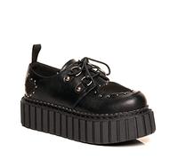 Lamoda Cryptic Love Chunky Creeper Shoes Black PU Gothic Platform Shoes for Women, Comfortable Cushioned Insole, Durable PU, Perfect for Festivals, Raves, Street Fashion UK5