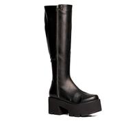 LAMODA - Devious Chunky Platform Knee High Boots, EU 41, Black Pu, 8 UK