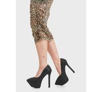 Lamoda Diamond in the Rough Sparkly Black Glitter Platform Ankle Boots - UK6