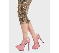 Lamoda Diamond in the Rough Sparkly Pink Glitter Platform Ankle Boots - UK7