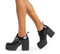 Lamoda Don't Call BlackPAT Chunky Platform Shoes Stylish Trendy Comfort - UK3