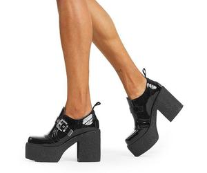 Lamoda Don't Call BlackPAT Chunky Platform Shoes Stylish Trendy Comfort - UK7