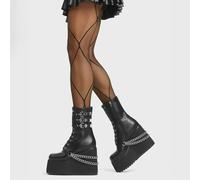 Lamoda Dumb Love Women Black PU Strappy Platform Sandals Stylish Comfort - UK3