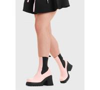 Lamoda Elevate Pink PU Chunky Platform Ankle Boots Trendy Bold Fashion - UK7