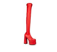 LAMODA Women's Fantasies Over-The-Knee Boot, Red PU, 6 UK
