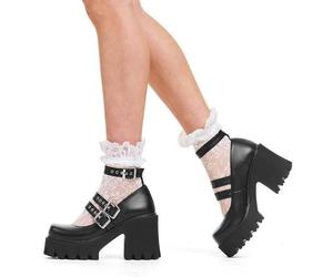 Lamoda Freestyle Black Chunky Mary Jane Shoes Trendy Comfortable Fashion - UK6