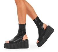Lamoda Games Of Luck Black Chunky Platform Creeper Ankle Boots Bold Edgy - UK7