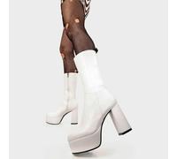 Lamoda Going Under Platform Calf Boots Black PU Chunky Gothic Fashion - UK10