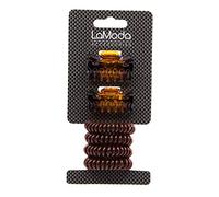 LaModa Hair Clamps and No-Kinks Hair Ponytail Holder Set.2 Hair Clamps. 4 Ponytail Holders