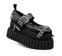 Lamoda Hazardous Chunky Platform Creeper Shoes Black/Skull, Women's Bold Streetwear Creepers with Chunky Sole, Cushioned Insole, Edgy Skull Design for Casual, Party, or Statement Outfits, UK 3