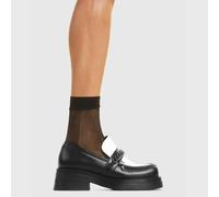 Lamoda Head Spin Black & White PU Platform Shoes Unique Design Comfortable - UK8