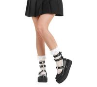 Lamoda Hologram BlackPU Chunky Creeper Boots Platform Gothic Punk Style - UK4