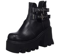 LAMODA - Humble Beginnings Chunky Platform Ankle Boots, EU 37, Black PU, 5 UK