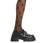 LAMODA Hurt Black PU Chunky Platform Creeper Boots for Women - Comfortable Lace-up Statement Footwear with Cushioned Insoles, Trendy Design Perfect for Parties, Casual Wear UK6