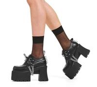 Lamoda Hype Chunky Platform Shoes in BlackPU for Women, Trendy Comfortable Sneakers with Thick Sole Perfect for Casual, Office, Party, or Everyday Wear, Modern Stylish Footwear, UK6